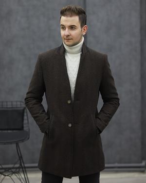 EXCELENTE 2052 DİK YAKA KAŞE KABAN(KAHVE)