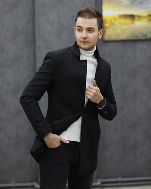 EXCELENTE 3031 HAKİM YAKA KAŞE KABAN(K.GRİ-SİYAH)