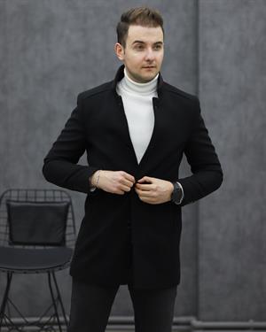 EXCELENTE 3031 HAKİM YAKA KAŞE KABAN(SİYAH)