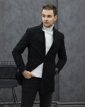 EXCELENTE 3031 HAKİM YAKA KAŞE KABAN(SİYAH)