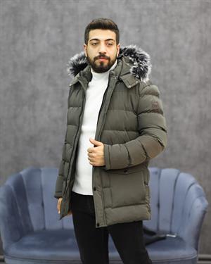 EXCELENTE 5111 KAPŞONLU KÜRKLÜ ŞİŞME KABAN(HAKİ)