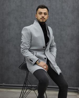 EXCELENTE 9087 ATKILI DİK YAKA KAŞE KABAN(A.GRİ)