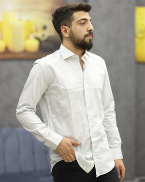 GUARES 111-17 SLİMFİT DİJİTAL U.KOL GÖMLEK(A.GRİ)