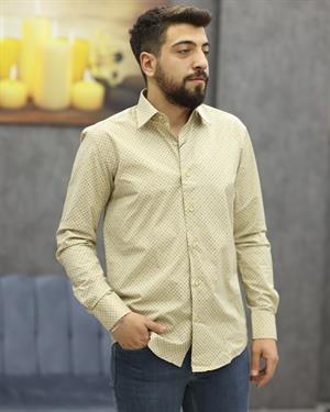 GUARES 728 SLİMFİT EMPİRME U.KOL GÖMLEK(BEJ)