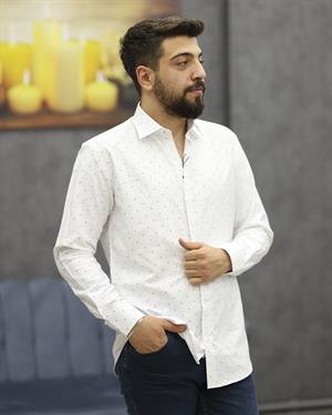 GUARES 843-10 SLİMFİT EMPİRME U.KOL GÖMLEK(BEYAZ)