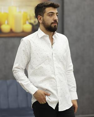 GUARES 843-13 SLİMFİT EMPİRME U.KOL GÖMLEK(BEYAZ)