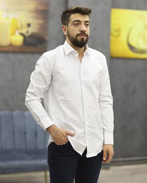 GUARES 843-2 SLİMFİT EMPİRME U.KOL GÖMLEK(BEYAZ)