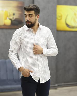 GUARES 843-2 SLİMFİT EMPİRME U.KOL GÖMLEK(BEYAZ)