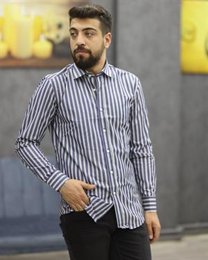 GUARES C-14 SLİMFİT COTTON U.KOL GÖMLEK(LACİVERT)