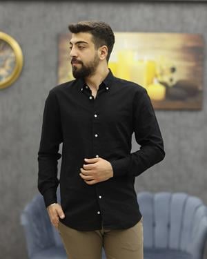 GUARES LİNEN KETEN U.KOL GÖMLEK(SİYAH)