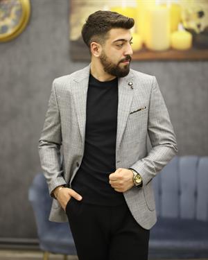 GUERRO 3262 SLİMFİT TORBA CEP TEK CEKET(GRİ)