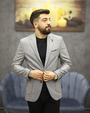 GUERRO 3262 SLİMFİT TORBA CEP TEK CEKET(GRİ)