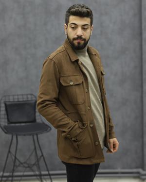 LOOK MAN 8198 SÜET SAFARİ CEKET(KAHVE)