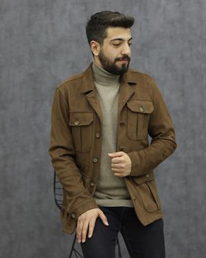 LOOK MAN 8198 SÜET SAFARİ CEKET(KAHVE)