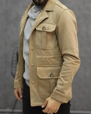 LOOK MAN 8198 SÜET SAFARİ CEKET(VİZON)