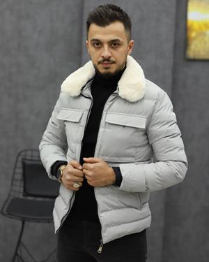 MARKOVA 4645 YAKA KÜRKLÜ KIŞLIK ŞİŞME MONT(TAŞ)