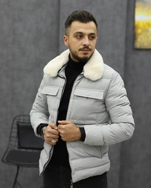 MARKOVA 4645 YAKA KÜRKLÜ KIŞLIK ŞİŞME MONT(TAŞ)