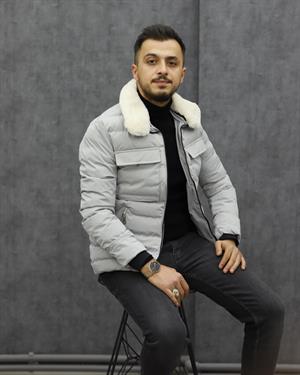 MARKOVA 4645 YAKA KÜRKLÜ KIŞLIK ŞİŞME MONT(TAŞ)