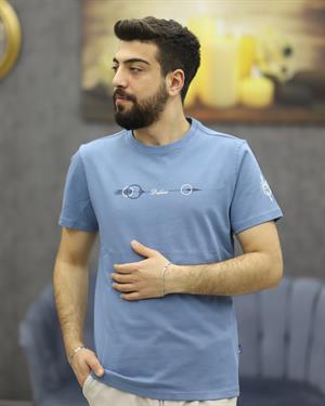 POOLL PARK 243405 BİSİKLET YAKA TİŞÖRT(İNDİGO)
