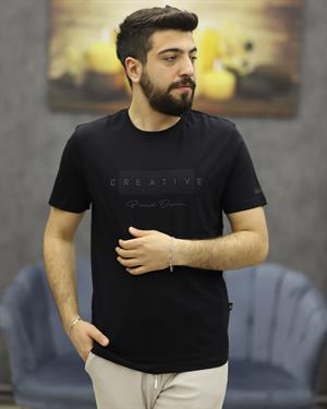 POOLL PARK 243426 BİSİKLET YAKA TİŞÖRT(SİYAH)