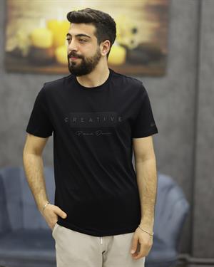 POOLL PARK 243426 BİSİKLET YAKA TİŞÖRT(SİYAH)