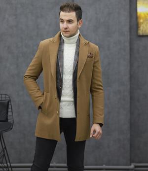 RAVMEN 7198 CEKET YAKA KAŞE KABAN(TABA)