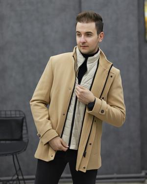 RAVMEN 7199 YAKA ÇIKMALI KAŞE KABAN(BEJ)