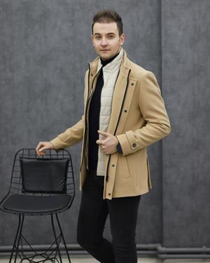 RAVMEN 7199 YAKA ÇIKMALI KAŞE KABAN(BEJ)