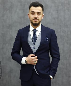 SAVARA 11537 SLİMFİT YELEKLİ TAKIM ELBİSE(LACİVERT)