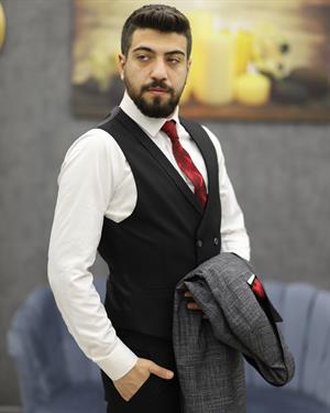 SAVARA 11777 SLİMFİT KOMBİNLİ TAKIM ELBİSE(K.GRİ)