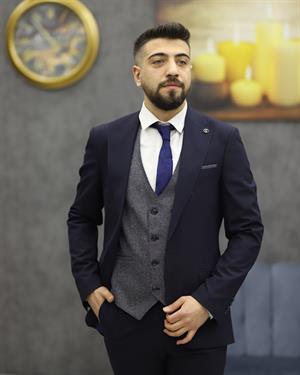 SAVARA 12337 SLİMFİT ARMÜRLÜ TAKIM ELBİSE(LACİVERT)