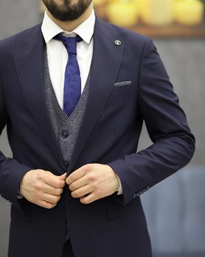 SAVARA 12337 SLİMFİT ARMÜRLÜ TAKIM ELBİSE(LACİVERT)