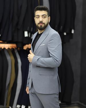 SAVARA 12426 SLİMFİT GOFRELİ TAKIM ELBİSE(GRİ)