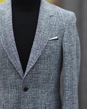 SAVARA 60588 SLİMFİT BASKILI TEK CEKET(A.LACİ)