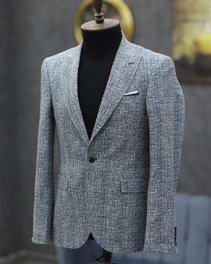 SAVARA 60588 SLİMFİT BASKILI TEK CEKET(A.LACİ)