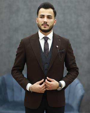 SUIT SARTORIA 2324 SLİMFİT KOMBİNLİ TAKIM ELBİSE(KAHVE)