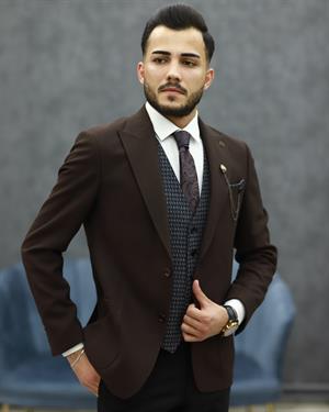 SUIT SARTORIA 2324 SLİMFİT KOMBİNLİ TAKIM ELBİSE(KAHVE)