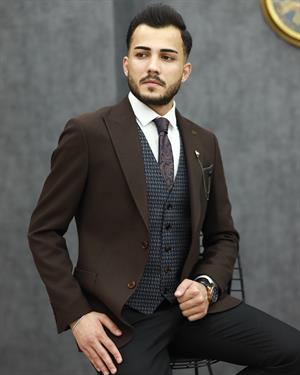 SUIT SARTORIA 2324 SLİMFİT KOMBİNLİ TAKIM ELBİSE(KAHVE)