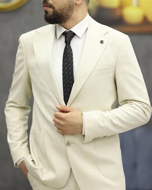 SUIT SARTORIA 2641 SLİMFİT TORBA CEPLİ TAKIM ELBİSE(KREM)