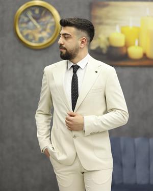 SUIT SARTORIA 2641 SLİMFİT TORBA CEPLİ TAKIM ELBİSE(KREM)