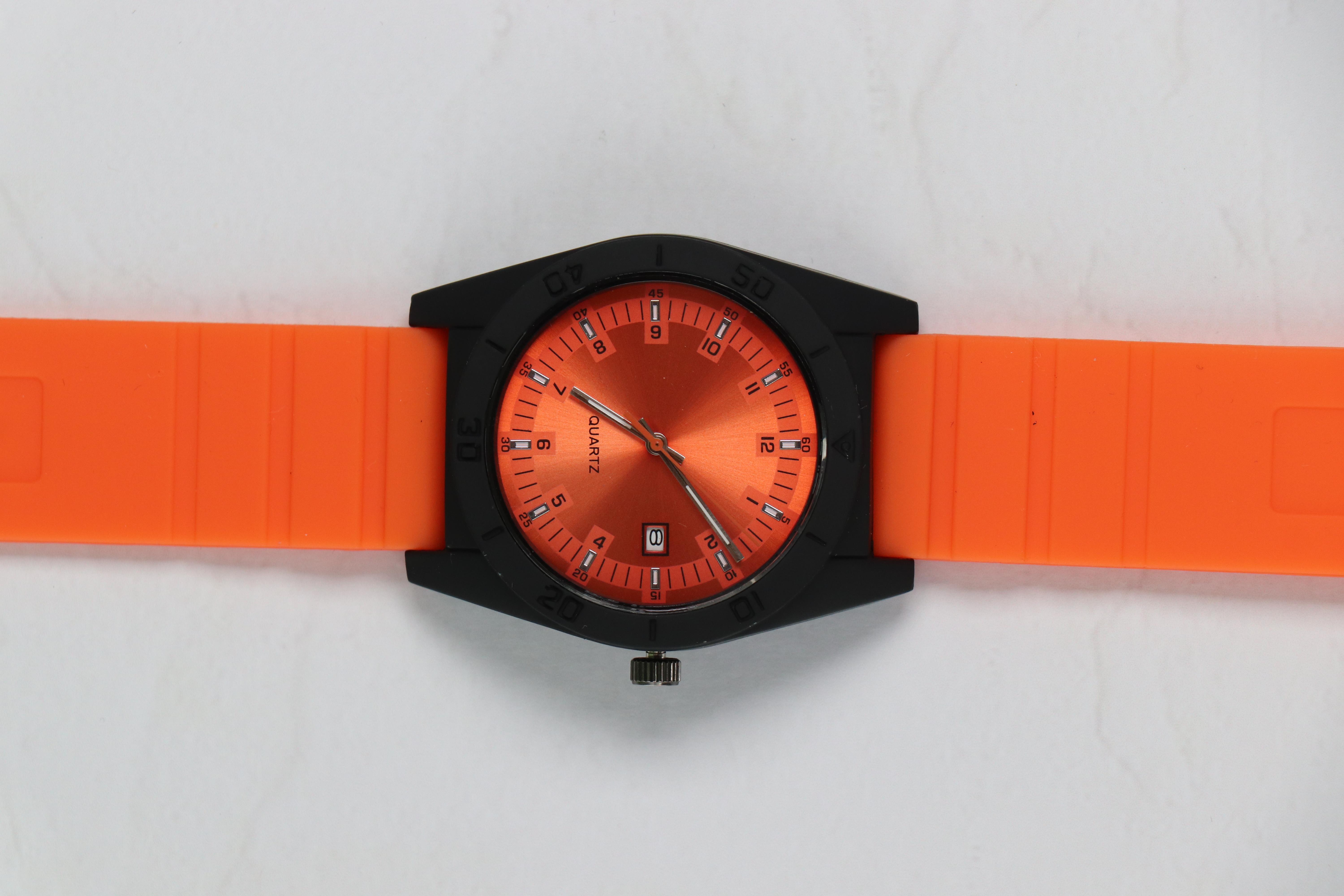 Adwin Yeni Sezon Renkli Silikon Erkek Kol Saati Turuncu