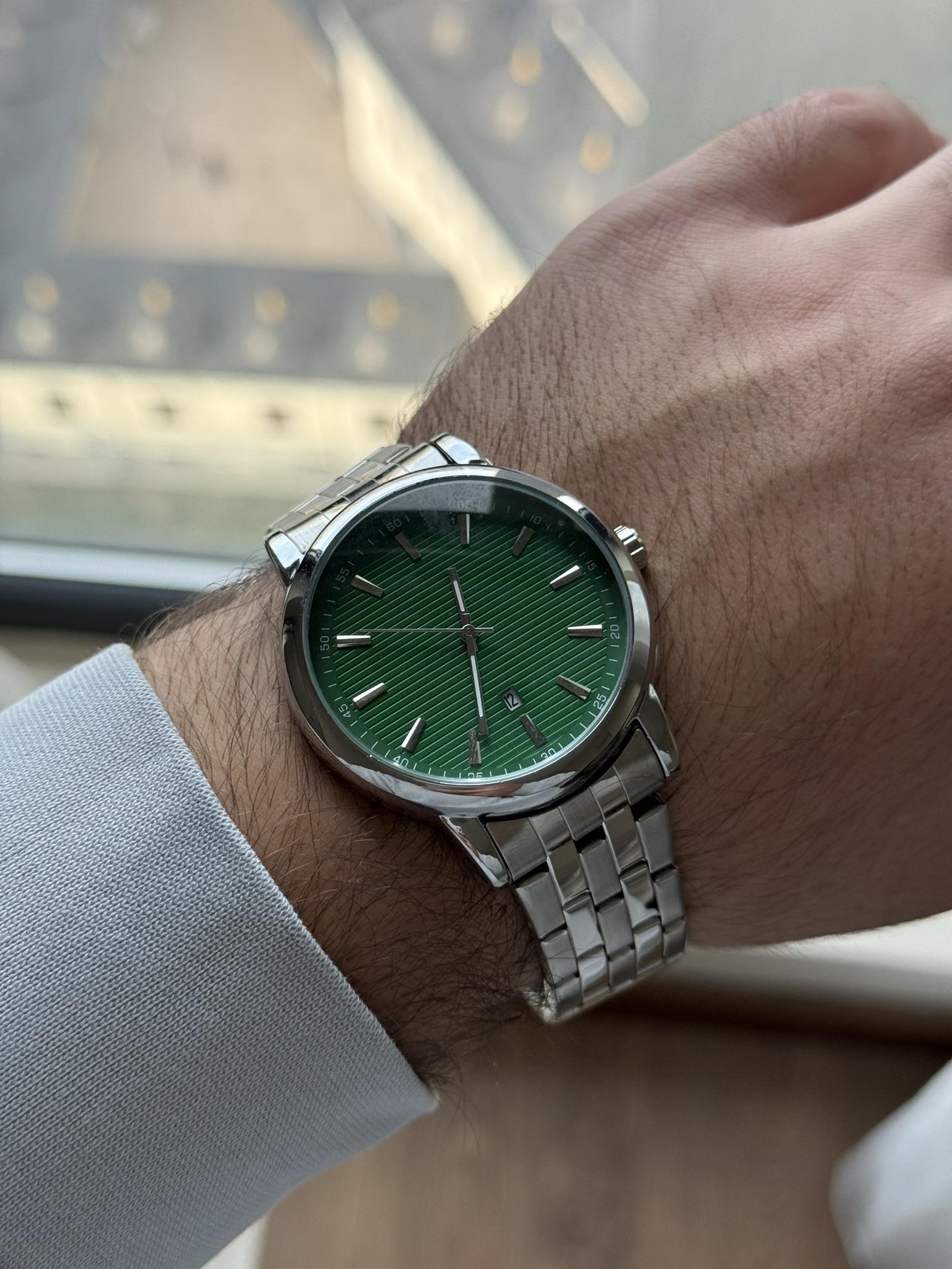 Brigline Basic Erkek Kol Saati Gümüş (Yeşil Kadran)