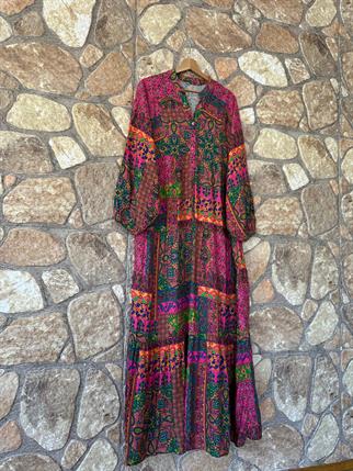 Vintage Elbise Pembe