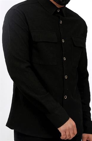 Alagöz Erkek Kışlık Siyah Gömlek