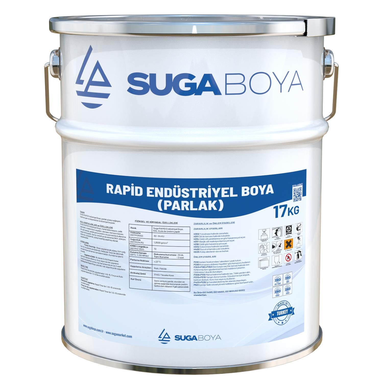 SUGA RAPİD ENDÜSTRİYEL BOYA PARLAK 17 KG 
