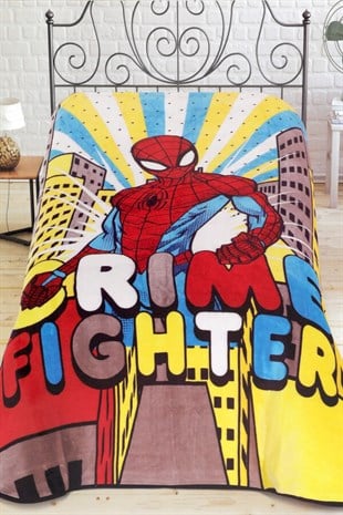 Kristal Spiderman Lisanslı Tek Kişilik Battaniye - Kırmızı