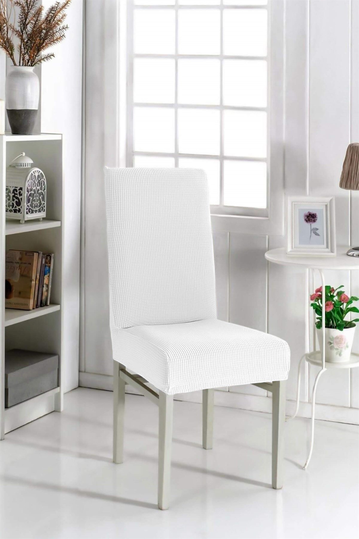 Fatih Bambu Standart 6lı Sandalye Örtüsü - Beyaz | Favora Home