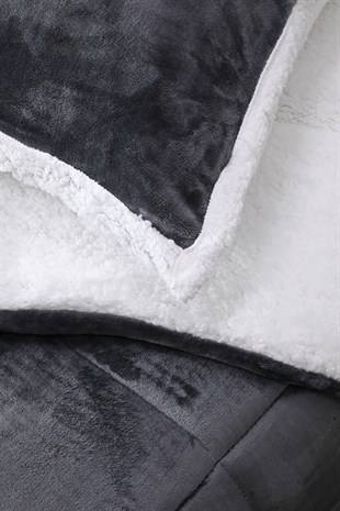 Comforter Tek Kişilik Battaniye Seti - Antrasit