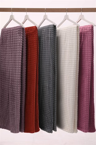 Merinos Soft Piramit Tek Kişilik Battaniye - Mor