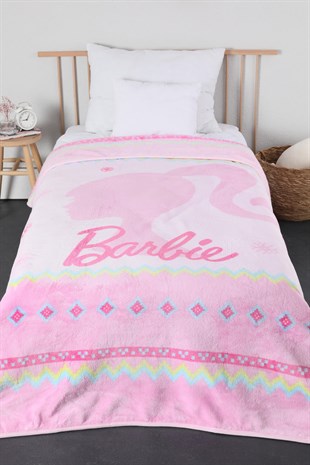 Taç Lisanslı Barbie Pink Tek Kişilik Battaniye - Pembe